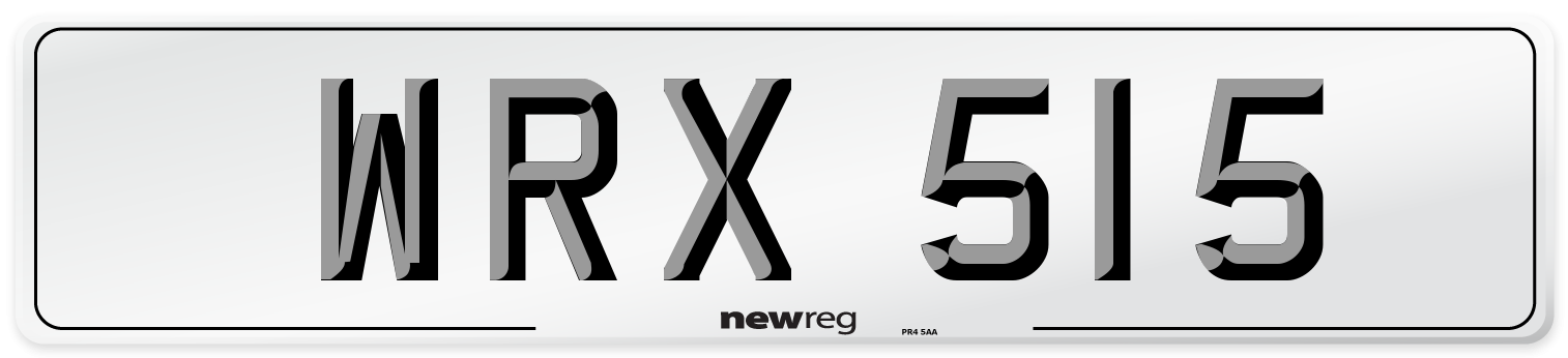 WRX 515 Number Plate from New Reg